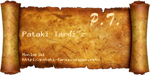 Pataki Taráz névjegykártya